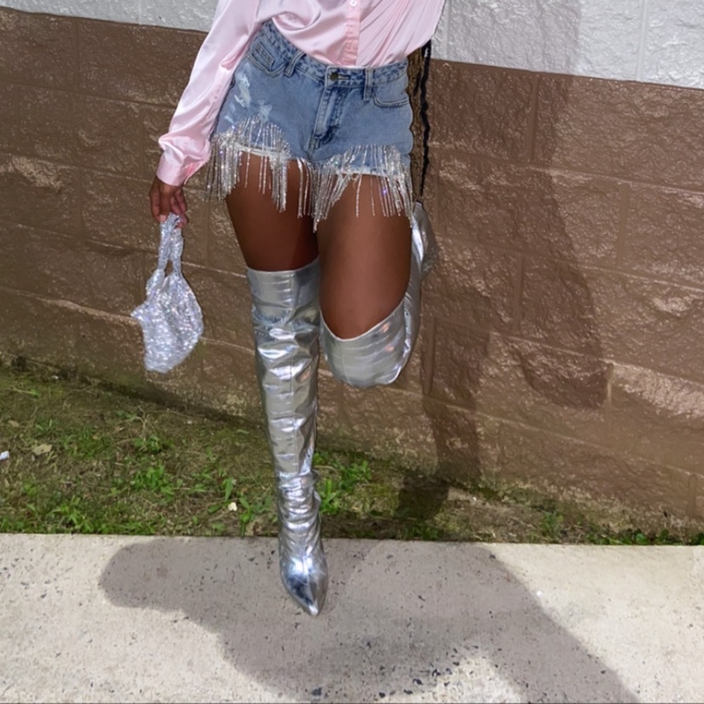 Silver Cross The Runway Thigh High Heels